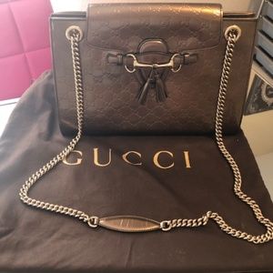 Emily Chain Strap Bag Guccissima Patent LG